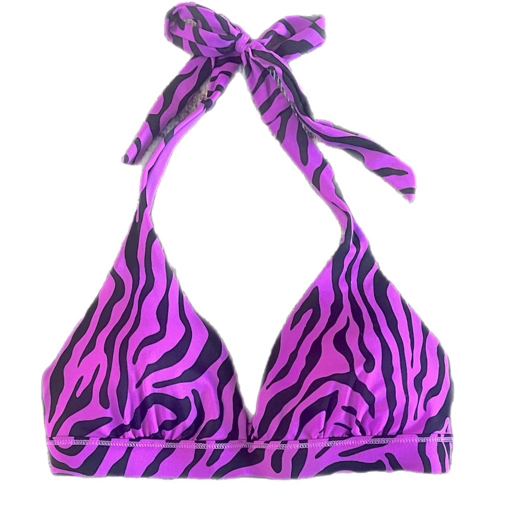 Victoria's Secret PINK Like New Purple & Black Zebra Bikini Size Small - Picture 2 of 7